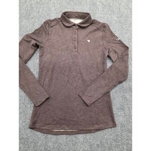 Macade Golf Ladies Weave Brown Brushed Polo Shirt - S